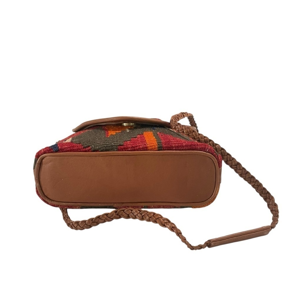 American Angel Kilim Tribal Shoulder Bag 9”L x 7.”H x 3”W bottom 17” Strap - Picture 6 of 14